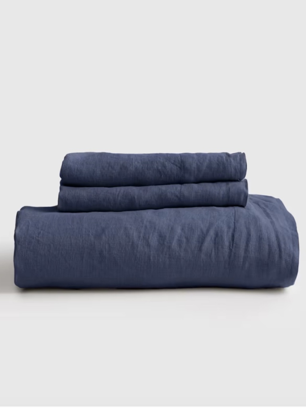New European Linen Sheet Blue Nightfall King 3 piece set (no flat sheet)